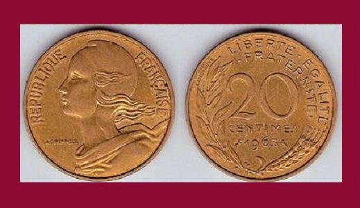20 Centimes Marianne 1963 À VENDRE! - FR