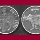 INDIA 2000 25 PAISE COIN KM#54 Eurasia - BU - BEAUTIFUL! - Indian Rhinoceros