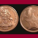 BAHAMAS 2009 ONE 1 CENT COIN KM#218.2 Caribbean - Starfish - UNC, BU BEAUTIFUL!