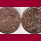TRINIDAD AND TOBAGO 2001 1 CENT BRONZE COIN KM#29 Caribbean - Hummingbird