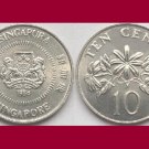 SINGAPORE 1986 10 CENTS KM#51 Asia - XF BEAUTIFUL! - Star Jasmine Flowers