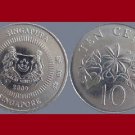 SINGAPORE 2009 10 CENTS KM#100 Asia - BU -  BEAUTIFUL! - Star Jasmine Flowers