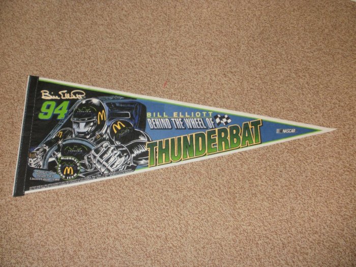 NASCAR Thunderbat Bill Elliott McDonald's Banner Flag - Limited Edition Design 3of4 Rare
