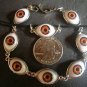 HANDMADE BROWN EYEBALL BRACELET PENDANT SET JEWELRY