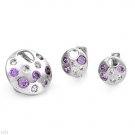 Earrings and Pendant Cubic Zirconia Silver Jewelry Set