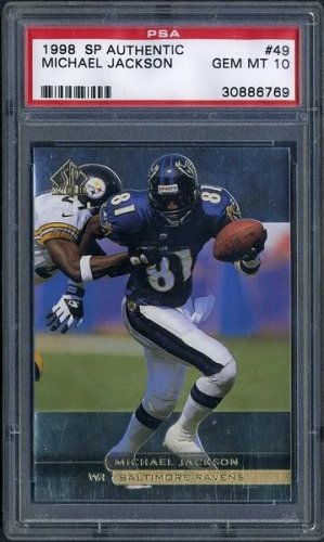 1998 SP Authentic 49 MICHAEL JACKSON Card PSA 10 Ravens