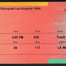 1984 Olympics Ticket Stub, Carl Lewis Wins 4th Gold