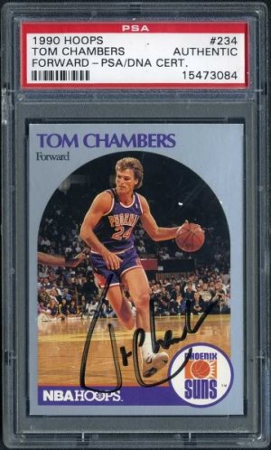 1990 Hoops #234 TOM CHAMBERS Signed Card PSA/DNA Suns