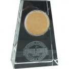NY Yankees Crystal Paper Weight w/GU Dirt & Steiner COA