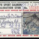 1978 Washington State Salmon Stamp with Validation Stub