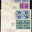 1950s First Day Cover Lot w/Stamp Blocks; 988, 1010++