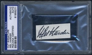 MEL HARDER Signed Cut, PSA/DNA Slabbed, Auto, Indians