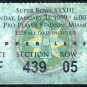 Super Bowl XXXIII Ticket Stub, John Elway MVP