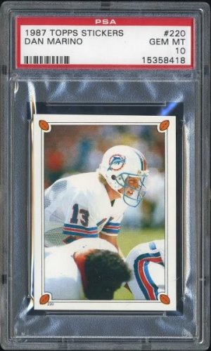 1987 Topps Stickers #220 DAN MARINO PSA 10 Dolphins HOF