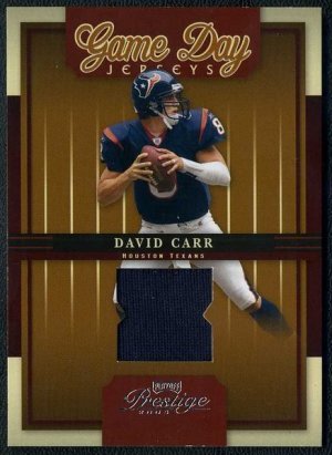 2005 Playoff Prestige Game Day Jersey DAVID CARR Card
