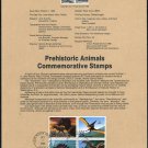 1989 Prehistoric Animals Stamp Souvenir Page US 2422-25