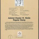 1985 50¢ CHESTER W. NIMITZ Stamp Souvenir Page US #1869