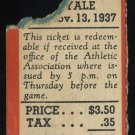 1937 Yale vs. Princeton Ticket, '37 Heisman Clink Frank