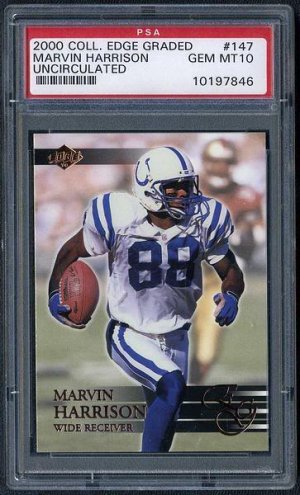 2000 Edge Graded #147 MARVIN HARRISON PSA 10 Gem, Colts