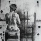 Original Nude Charcoal Drawing - Vincent