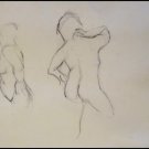 Original Nude Charcoal Gesture drawing - 2 figures