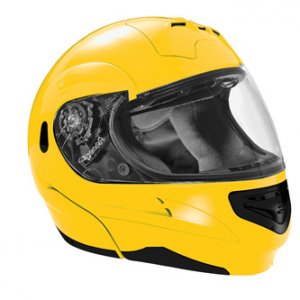 SUMMIT II VEGA FLIP UP MODULAR MOTORCYCLE HELMET PEARL YELLOW DOT SIZES XS-2X IN STOCK