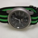 Black and Green Stripe 20mm James Bond  Nato Nylon Watch Strap