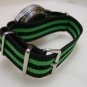 Black and Green Stripe 20mm James Bond Nato Nylon Watch Strap