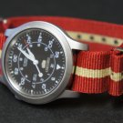 Red and Sand Stripe 18mm Nato Nylon Watch Strap