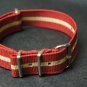 Red and Sand Stripe 18mm Nato Nylon Watch Strap