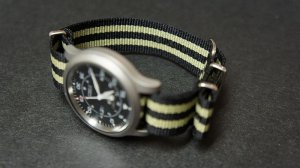 Black and Olive Green Stripe 22mm James Bond  Nato Nylon Watch Strap