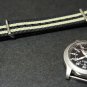 Black and Olive Green Stripe 22mm James Bond Nato Nylon Watch Strap