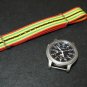 Green Red Yellow Black Stripe 20mm Nato Nylon Watch Strap