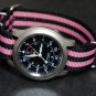 Black and Pink Stripe 18mm James Bond Nato Nylon Watch Strap
