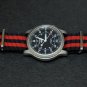 Black and Red Stripe 20mm James Bond Nato Nylon Watch Strap
