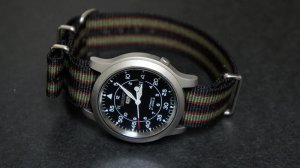 Black Green and Burgundy Stripe 22mm James Bond Nato Nylon Watch Strap