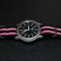 Black and Pink Stripe 22mm James Bond Nato Nylon Watch Strap