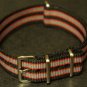 Black Gray and Red Stripe 20mm James Bond Nato Nylon Watch Strap