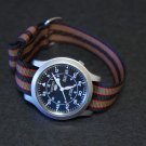 Black Red Green Stripe 20mm Military Watch Strap