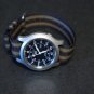 Black Dark Red Green Stripe 22mm Military Watch Strap