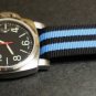 Black Blue Stripe 22mm Military Watch Strap