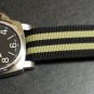 Black Olive Stripe 20mm Military Watch Strap