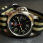 Black Olive Stripe 22mm Military Watch Strap