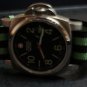 Black Green Stripe 22mm Military Watch Strap
