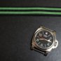 Black Green Stripe 22mm Military Watch Strap