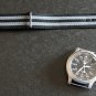 Black Gray Stripe 18mm PVD Black Line Nato Nylon Watch Strap