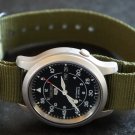 Military Green 22mm PVD Black Line Nato Nylon Watch Strap