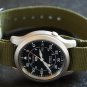 Military Green 22mm PVD Black Line Nato Nylon Watch Strap