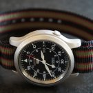 Black Dark Red Green Stripe 20mm PVD Black Line Nato Nylon Watch Strap