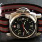 Black Red Gray Stripe 20mm PVD Black Line Nato Nylon Watch Strap